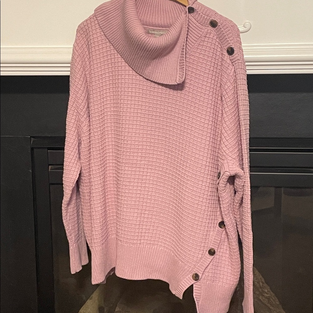 EUC Woman Within Light Pink Ribbed Sweater